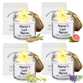 4 Pcs Nurses Gifts Bulk For Women, Nurse'S Last Nerve Scented Candles 3.5 Oz Candle Cna Gifts For Christmas Women Female Graduation Birthday Present (White)