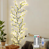 Enchanted Willow Vine Lights With Lily Of The Valley Artificial Flowers,6Ft 96 Led Tree Branch Lights For Wall,8 Modes Lily Of The Valley Lamp With Remote Timer,Christmas Decor For Bedroom Home