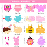 Valentines Day Cards For Kids 32 Packs With Animal Bookmarks + Temporary Tattoos + Envelopes, Valentines Day Greeting Cards, Kids Valentines Day Exchange Gift Cards For Classroom School Party Favors