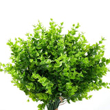 12 Pcs Artificial Flowers Uv Resistant Outdoor Fake Plants And Greenery Springs Artificial Boxwood For Bridal Party Wedding Bouquet For Greenery Shrubs Plants Home Garden (Green)