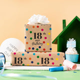 18Th Birthday Wrapping Paper For Girls And Boys - Mini Roll, 17 Inches X 16.4 Feet, Kraft Paper With Colorful Dots And Happy Birthday Design For 18 Years Old Party