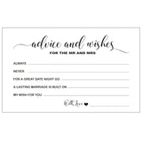 Wedding Advice And Well Wishes Cards For The Mr And Mrs Bride And Groom Newlyweds Bridal Shower Games Note Marriage Advice Pack Of 50