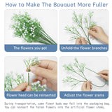 Babys Breath Artificial Flowers, Adjustable Stems, Maintenance-Free, 21" Faux Gypsophila Bouquet For Home Decor, Weddings, Parties, Diy Crafts (12 Pcs)