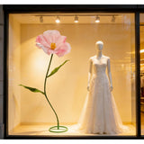 3Pcs Giant Artificial Flower Poppy Floor Standing 4.6Ft / 5.2Ft /5.9 Ft, Adjustable For Wedding Decoration Reception, Background Backdrop Photo Props, Shop Window (Pink)