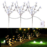 3Pcs Led Lighted Tree Branches Lights With Timer With White Artificial Orchid Flowers Home Decor, Battery Operated, Decorative Fairy Spirit Tree Lamp For Vase Table Centerpieces Party Christmas