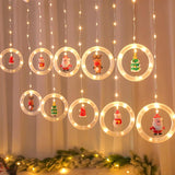 Window Lights Christmas Decor Ring Lights 120 Led 9.84Ft Long Hanging Christmas String Lights With Flashing Bubble Curta