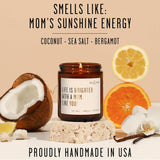 'Life Is Brighter With A Mom Like You' Sweet Fig & Sandalwood Jar Candle, 9 Oz, 50 Hr Burn, Usa Made