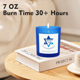 Yahrzeit Candles - Yahrzeit Memorial Candles, Memorial Bereavement Gifts For Loss Of Loved One, Jewish Sympathy, Natural Soy Wax Hand Poured 7Oz (Blue)