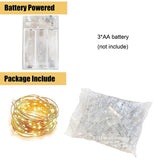 Photo Clip String Lights Battery Powered, 100 Led Fairy String Lights With 50 Clear Clips, Silver Wire String Lights For