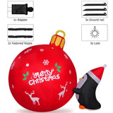 4Ft Christmas Inflatables Outdoor Decorations Inflatable Penguins Push Christmas Bell With Build-In Leds Blow Up Holiday