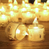 24 Pack Flameless Tea Lights Candles Battery Operated, Crystal Led Tealight Candles,Votive Electric Fake Candles For Valentines Wedding Diwali Christmas Decorations