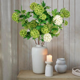 Faux Hydrangea Flowers 31" Green Artificial Hydrangea Spray With 5 Flower Heads, 3 Per Bag.Faux Hydrangeas Plastic Flowers Fake Hydrangeas For Indoor Outdoor Wedding Table Centerpieces Decor