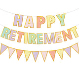 Pastel Rainbow Retirement Banner Decorations for Women