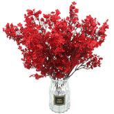10 Pcs Babys Breath Artificial Flowers Real Touch Fake Red Flowers Silk Plants For Christmas Home Decor Indoor Floral Arrangement Table Centerpieces Halloween Decor (Red, 10)