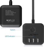 JSVER Cruise Ship Approved Power Strip with 3 Outlets and 3 USB Ports 5 ft Cord