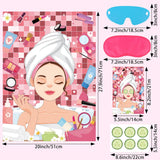Spa Party Games Pin The Cucumbers On The Girl Spa Birthday Party Supplies For Kids Girls Women, Large Sleepover Slumber Pin The Games Poster With 42 Cucumber Stickers
