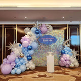 Snowflake Balloon Arch Garland Kit, Snowflake Birthday Party Decorations Metallic Blue Purple Silver Latex Balloon Snowflake Foil Balloons For Winter Wonderland Christmas Snow Princess Party
