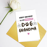 Cute Dog Grandma Birthday Card, Sweet Grandmother Birthday Card From Dog, Happy Birthday To My Pawsome Grandma