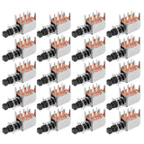 Push Button Switch, Dpdt 6 Pin 1 Position Self-Locking Black 20Pcs