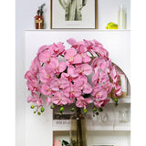 40.16" Pink Orchid Artificial Flowers 5Pcs Fake Silk Orchids Faux Orchid Stems Phalaenopsis Branches For Tall Vase For Bridal Shower Home Party Wedding Decoration (Pink)