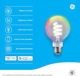 GE Smart LED G25 Globe Bulb 2 Pack Color Changing 60W Equivalent Works with Alexa & Google Home