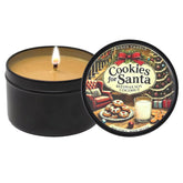 Cookies For Santa - Container Candle, 6 Oz - Made With Beeswax, Coconut And Soy - Black Tin Candle - Handmade In The Usa - (Cookies For Santa)