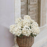 2 Pcs Hydrangea Artificial Flowers White Faux Hydrangeas Flower Outdoor Artificial Flowers Bouquets Silk Hydrangea Flowers Stems For Home Decor Party Floral Arrangements Wedding Centerpieces