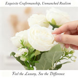 20 Pack White Faux Flowers Peonies, Fake Peonies Silk Flowers With Stems For Wedding Centerpieces Bridal Shower Home Table Decorations