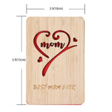 Wooden Mother'S Day Card, Best Mom Ever Birthday Card,Handmade Bamboo Birthday Gifts For Mum/Her/Wife