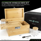 Large Lockable Storage Box With Secure Combination Lock - Professional Home Organizer Kit Includes Manual Spice Crusher & Multi-Use Tray | Kitchen Storage (10.6 X 7.1 X 5.5 In) (Natural)