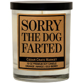 Funny Dog Candle - “Sorry The Dog Farted” Soy Candle | Pet Odor Eliminator Gift | Orange Mango Goji Berry Scented| Hand-Poured Usa Made, Pet Owner Gift, Housewarming, Gag