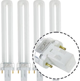 13W CFL Light Bulbs GX23 2-Pin Base 5000K Bright White Single Tube Replacement 4 Pack