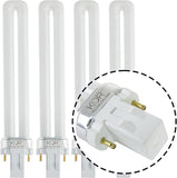 13W CFL Light Bulbs GX23 2-Pin Base 5000K Bright White Single Tube Replacement 4 Pack