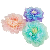 Pastel 20 Inch Giant Paper Chrysanth Flower For Nursery Wall Birthday Party Wedding Decor Easter Decor Floral Backdrop Pack Of 3