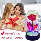 Glass Rose In Glass Dome, Light Up Flower, Eternal Roses - Valentines Day Gifts For Her, Mothers Day Roses Gifts For Mom, Womens Gifts For Christmas - Galaxy Rose, Birthday Gift