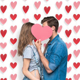 80 Red Pink Heart Garland - Valentines Love Heart Hanging Garlands, Heart Streamers Hanging For Galentines Valentine'S Day Decorations (No Diy)