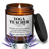 Yoga Teacher Gift Funny Namaste 7Oz Scented Candle Meditation Lavender Scented Candle Appreciation Gift For Yogic Instructor Pilates Lover (Candle-Yoga Teacher)