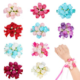 10Pcs Artificial Rose Wrist Corsage, 10 Color Variety, Wrist Flower For Girls Women Bride Wedding Party, Plant Decor, 10 Units Per Package