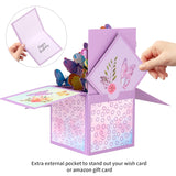 3D Butterflies Pop Up Card For Women, Wife, Mom, Daughter, Sister - 7" X 7" Butterfly Gift Card For Birthdays, Thank You, Get Well, Mother Day, Anniversary- Includes Notecard And Envelope