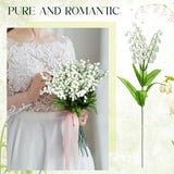 50 Pcs Artificial Lily Of The Valley Bridesmaids Artificial Lilies 14.17 Inch Faux Lily Of The Valley Flower Bulk Chimes Orchid White Bell Flower Bouquet For Wedding Arrangement Bride Party