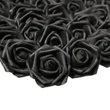 3 X 1.6 X 3 Inches 100Pcs Diy Real Touch 3D Artificial Foam Rose Head Without Stem For Wedding Party Home Decoration (Black)