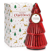 Christmas Tree Shaped Candle, Red Christmas Candles, Christmas Tree Scented, Tower Shaped Mercury Xmas Tree Candles, Winter Holiday Table Decorations, Red Tree Cape Candle, 8Oz