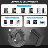 2 Pack 45W USB C Fast Charger with 10FT Type C Cable for Samsung Galaxy iPhone