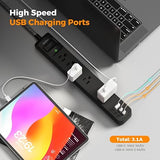 2 Pack Surge Protector Power Strip with 5 Outlets 4 USB Ports 2 USB C 6FT Braided Extension Cord
