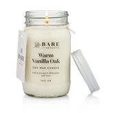 Warm Vanilla Oak Scented Soy Candle - Premium Candle In 16 Oz Mason Jar - 100% Natural Soy Wax & Plant-Based Fragrance Oils, Softly-Scented - Handpoured In Wi - 85 Hrs Long Burning
