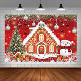 10X7Ft Christmas Gingerbread House Backdrop For Photography Winter Merry Xmas Tree Snowman Santa Party Decorations Supplies Baby Shower Birthday Banner Photography Background Photo Booth Props