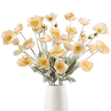 Poppy Silk Flowers,8Pcs Champagne Artificial Poppy Flower Fake Poppies For Wedding Party Table Centerpiece Arrangement(Champagne)