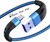 2 Pack 6FT Lightning to USB Charger Cable Nylon Braided Fast Charging Cord for iPhone 15 14 13 12 11 iPad Blue