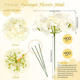 100Pcs Hydrangeas Artificial Flowers,Champagne Silk Fake Flowers Heads With Stems,Full Hydrangeas Flowers For Wedding Centerpieces,Party,Arch,Home Garden,Festival Decoration