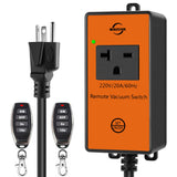 220V Automatic Remote Vacuum Switch Wireless Remote For Dust Collector And Table Saw Tools Starter Outlet Switch, 5S 10S Delay Off(Battery Included)